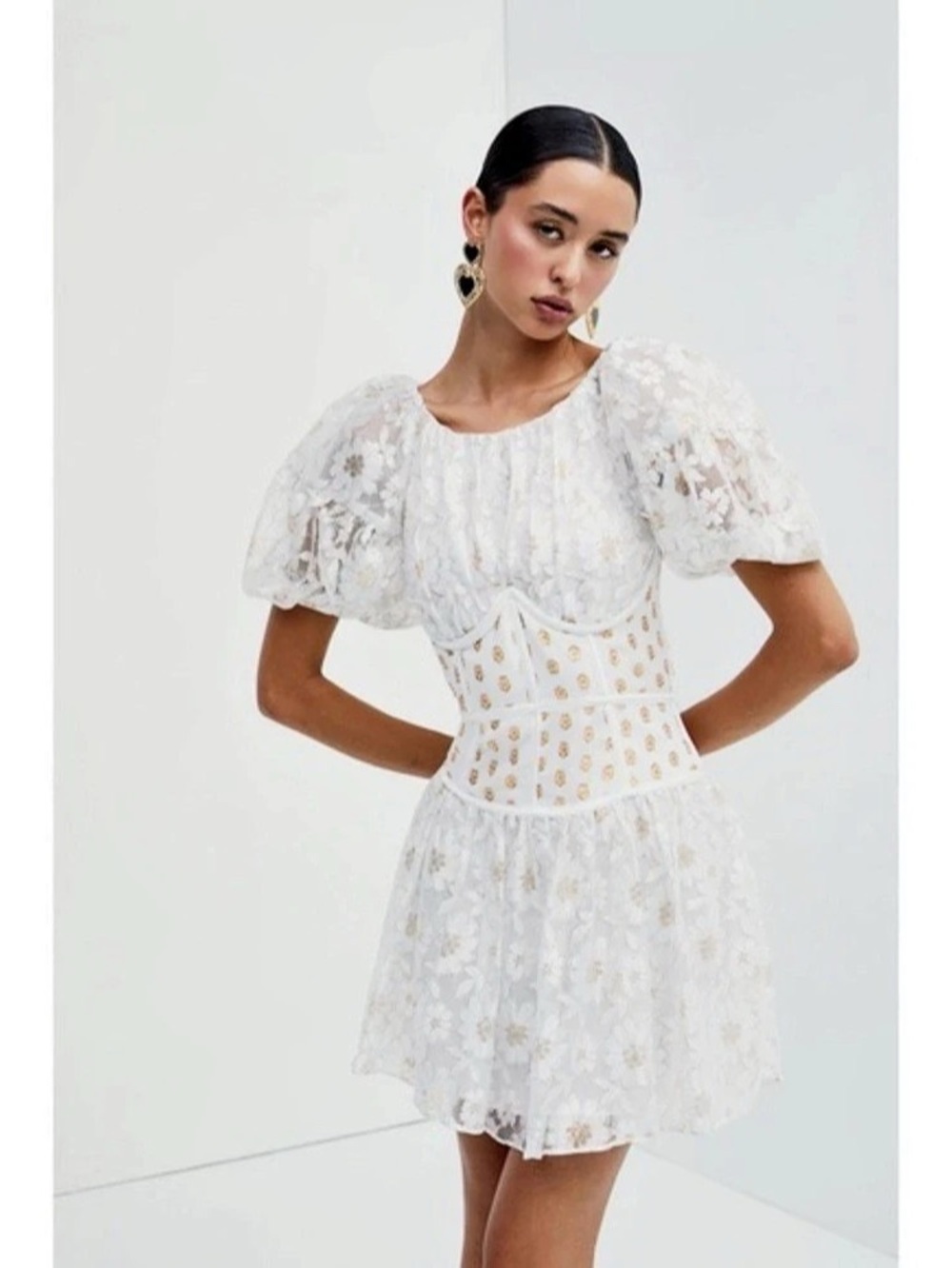 NWT For Love & Lemons Lupita Mini Corset Dress Small